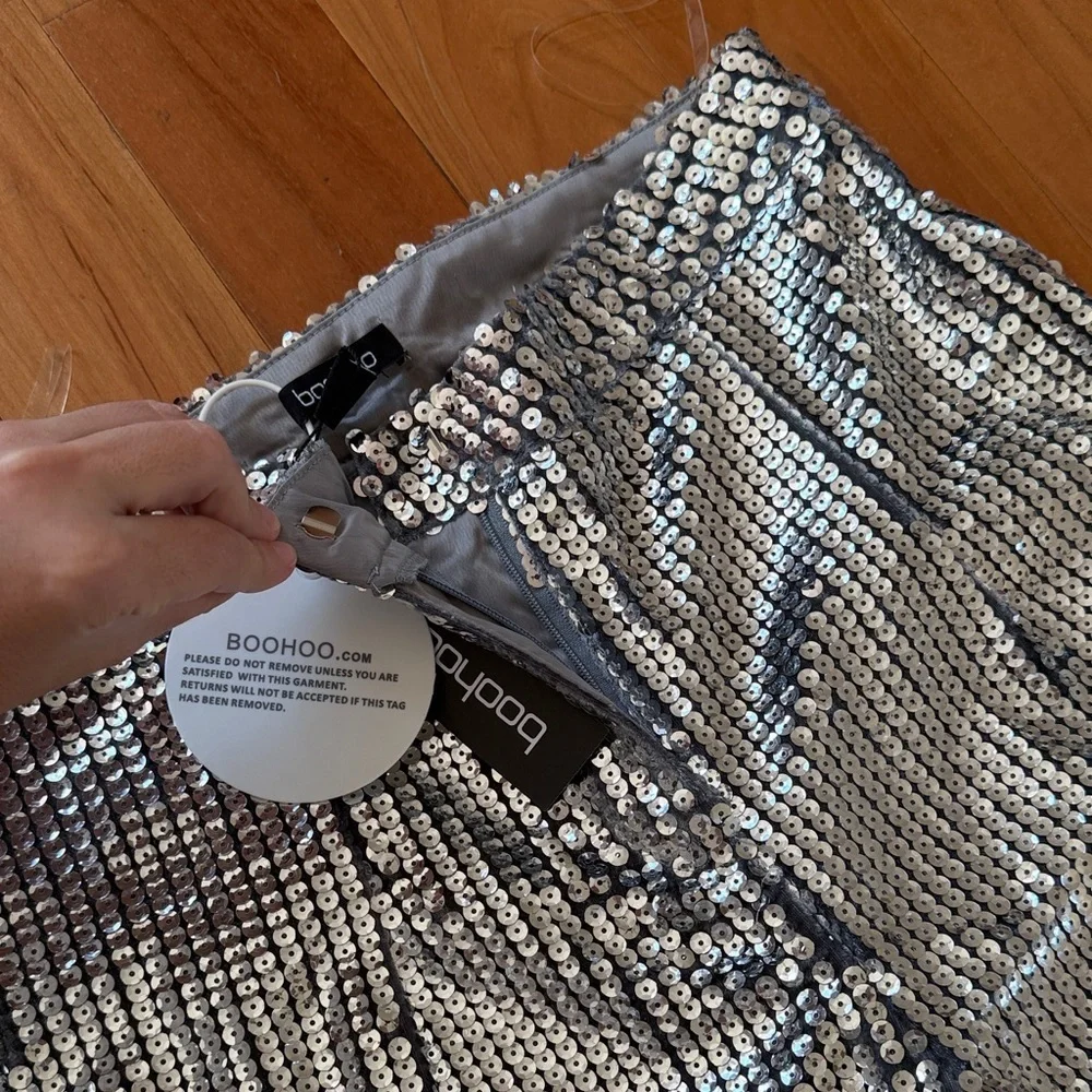 Boohoo Metallic Sequin Trousers